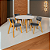 Conjunto Sala de Jantar Liz Mesa 110cm Com 4 Cadeiras em Linho Grafite - Imagem 4