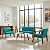 Conjunto Namoradeira 2 Lugares Com 2 Poltronas em Courino Azul Turquesa e Mesinha - Madri - Imagem 2