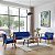 Conjunto Namoradeira 2 Lugares Com 2 Poltronas em Courino Azul Marinho e Mesinha - Madri - Imagem 2