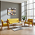 Conjunto Namoradeira 2 Lugares Com 2 Poltronas em Courino Amarelo e Mesinha - Madri - Imagem 2
