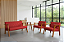 Conjunto Namoradeira 2 Lugares Com 2 Poltronas em Courino Vermelho e Mesinha - Madri - Imagem 4