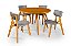 Conjunto Sala de Jantar Mesa Com 4 Cadeiras Liz em Linho Cinza - Imagem 1