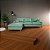 Sofá Califórnia 4 Lugares Living Com Chaise Esquerdo em Linho Verde - Imagem 3