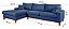 Sofá 4 Lugares Living Califórnia Zargo Chaise Esquerdo em Linho Azul Com 6 Almofadas - Imagem 2