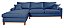 Sofá 4 Lugares Living Califórnia Zargo Chaise Esquerdo em Linho Azul Com 6 Almofadas - Imagem 5