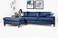 Sofá 4 Lugares Living Califórnia Zargo Chaise Esquerdo em Linho Azul Com 6 Almofadas - Imagem 3