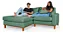 Sofá Com Chaise Esquerdo 1,94m em Linho Verde - Paris - Imagem 1