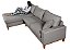 Sofá Amsterdã 3 Lugares 2,44m Living Com Chaise Esquerdo Cinza - Imagem 5