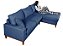 Sofá Amsterdã 3 Lugares 2,44m Living Com Chaise Direito Azul - Imagem 4