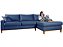 Sofá Amsterdã 3 Lugares 2,44m Living Com Chaise Direito Azul - Imagem 3