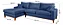 Sofá Amsterdã 3 Lugares 2,44m Living Com Chaise Esquerdo Azul - Imagem 2