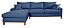 Sofá Amsterdã 3 Lugares 2,44m Living Com Chaise Esquerdo Azul - Imagem 4