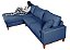 Sofá Amsterdã 3 Lugares 2,44m Living Com Chaise Esquerdo Azul - Imagem 5