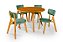 Conjunto Sala de Jantar Liz Mesa Ripada 110cm Com 4 Cadeiras em Linho Verde - Imagem 1
