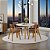 Conjunto Sala de Jantar Liz Mesa 110cm Com 4 Cadeiras em Linho Marrom - Imagem 2