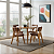 Conjunto Sala de Jantar Liz Mesa Ripada 110cm Com 4 Cadeiras em Linho Marrom - Imagem 3