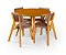 Conjunto Sala de Jantar Liz Mesa Ripada 110cm Com 4 Cadeiras em Linho Marrom - Imagem 2