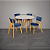 Conjunto Sala de Jantar Liz Mesa 110cm Com 4 Cadeiras em Linho Azul - Imagem 4