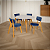 Conjunto Sala de Jantar Liz Mesa 110cm Com 4 Cadeiras em Linho Azul - Imagem 3