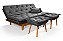 Sofa Cama Caribe em Linho Grafite 3 Posições Com 2 Banquetas - Imagem 5