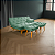 Sofa Cama Caribe em Linho Verde 3 Posições Com 2 Banquetas - Imagem 3