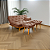 Sofa Cama Caribe em Linho Marrom 3 Posições Com 2 Banquetas - Imagem 3