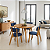 Conjunto Sala de Jantar Liz Mesa Ripada 110cm Com 4 Cadeiras em Linho Azul - Imagem 2