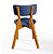 Conjunto Sala de Jantar Liz Mesa Ripada 110cm Com 4 Cadeiras em Linho Azul - Imagem 4