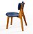 Conjunto Sala de Jantar Liz Mesa Ripada 110cm Com 4 Cadeiras em Linho Azul - Imagem 5