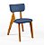 Conjunto Sala de Jantar Liz Mesa Ripada 110cm Com 4 Cadeiras em Linho Azul - Imagem 6