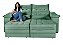 Sofá Retrátil e Reclinável Cancún em Linho Verde - Imagem 7