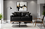 Sofá Living Istambul 2 Lugares em Courino Preto - Imagem 1