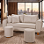 Sofá em Bouclê Off White Living 3 Lugares 185cm + Par de Puff - Imagem 11