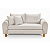 Sofá em Bouclê Off White Living 3 Lugares 185cm + Par de Puff - Imagem 7