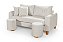 Sofá em Bouclê Off White Living 3 Lugares 180cm + Par de Puff - Imagem 1