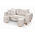 Sofá em Bouclê Off White Living 3 Lugares 185cm + Par de Puff - Imagem 3