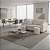 Sofá em Bouclê Off White Living 3 Lugares 180cm + Par de Puff - Imagem 3