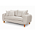 Sofá em Bouclê Off White Living 3 Lugares 185cm - Imagem 5
