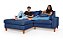 Sofá Paris Com Chaise Esquerdo 1,94m em Linho Azul - Imagem 3