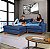 Sofá Paris Com Chaise Esquerdo 1,94m em Linho Azul - Imagem 1
