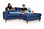 Sofá Paris Com Chaise Direito 1,94m em Linho Azul - Imagem 2