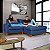 Sofá Paris Com Chaise Direito 1,94m em Linho Azul - Imagem 1