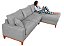 Sofá Lunaro Com Chaise Direito 4 Lugares em Linho Impermeável Cinza - Imagem 3