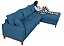 Sofá Lunaro Com Chaise Direito 4 Lugares em Linho Impermeável Azul - Imagem 3