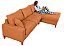 Sofá Lunaro Com Chaise Direito 4 Lugares em Linho Impermeável Marrom - Imagem 3