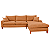 Sofá Lunaro Com Chaise Direito 4 Lugares em Linho Impermeável Marrom - Imagem 4