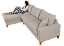 Sofá Lunaro Com Chaise Esquerdo 4 Lugares em Linho Impermeável Bege - Imagem 3