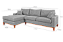 Sofá Lunaro Com Chaise Esquerdo 4 Lugares em Linho Impermeável Cinza - Imagem 2