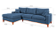 Sofá Lunaro Com Chaise Esquerdo 4 Lugares em Linho Impermeável Azul - Imagem 2