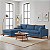 Sofá Lunaro Com Chaise Esquerdo 4 Lugares em Linho Impermeável Azul - Imagem 1
